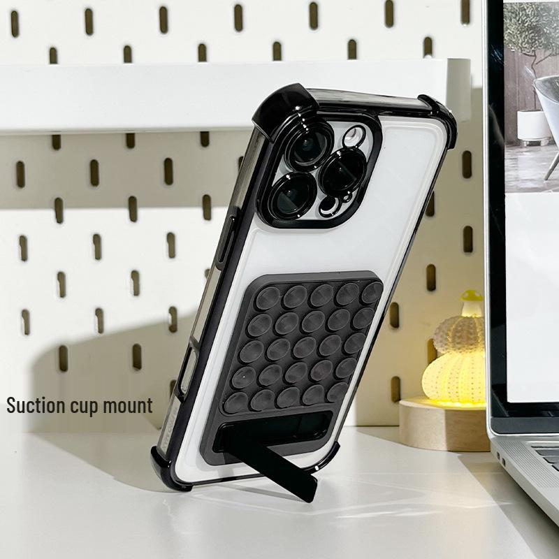 Silicone Suction Cup Phone Stand & Holder - Universal Folding Back Sticker.