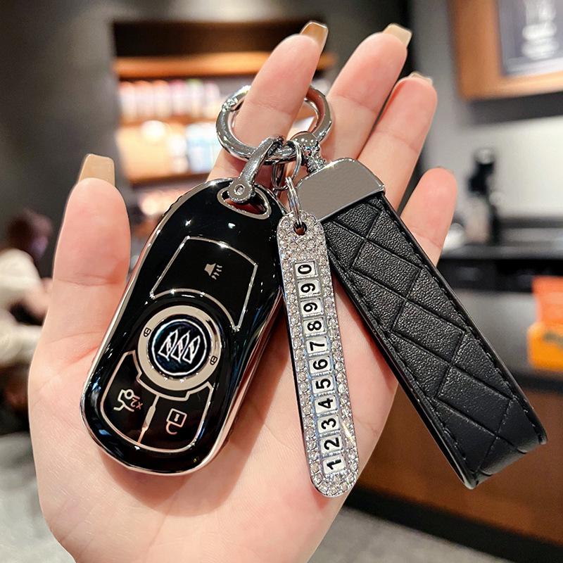 Premium Key Case for Buick Regal, Envision, GL8, LaCrosse, Enclave, GX and Weilan 7 Cars - Women's Shell Buckle Bag
