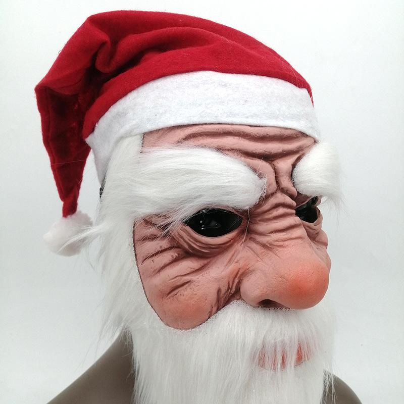 Maschera in Lattice di Babbo Natale con Barba Bianca e Cappello di Natale