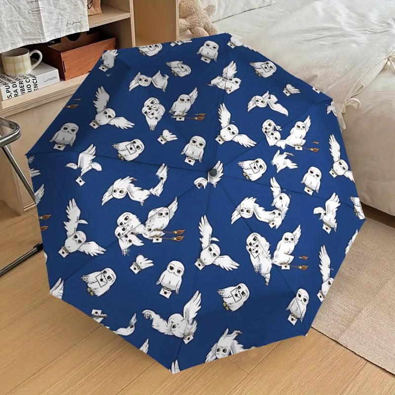 1PC Warner Owl Snowy Umbrella-8-Rib Reinforced, Automatic Open, Lightweight & Durable-A47