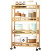 Movable Narrow Kitchen Storage Rack: Multi-Layer, Floor-Standing, Multi-Functional Organizer for Seasonings and Daily Essentials