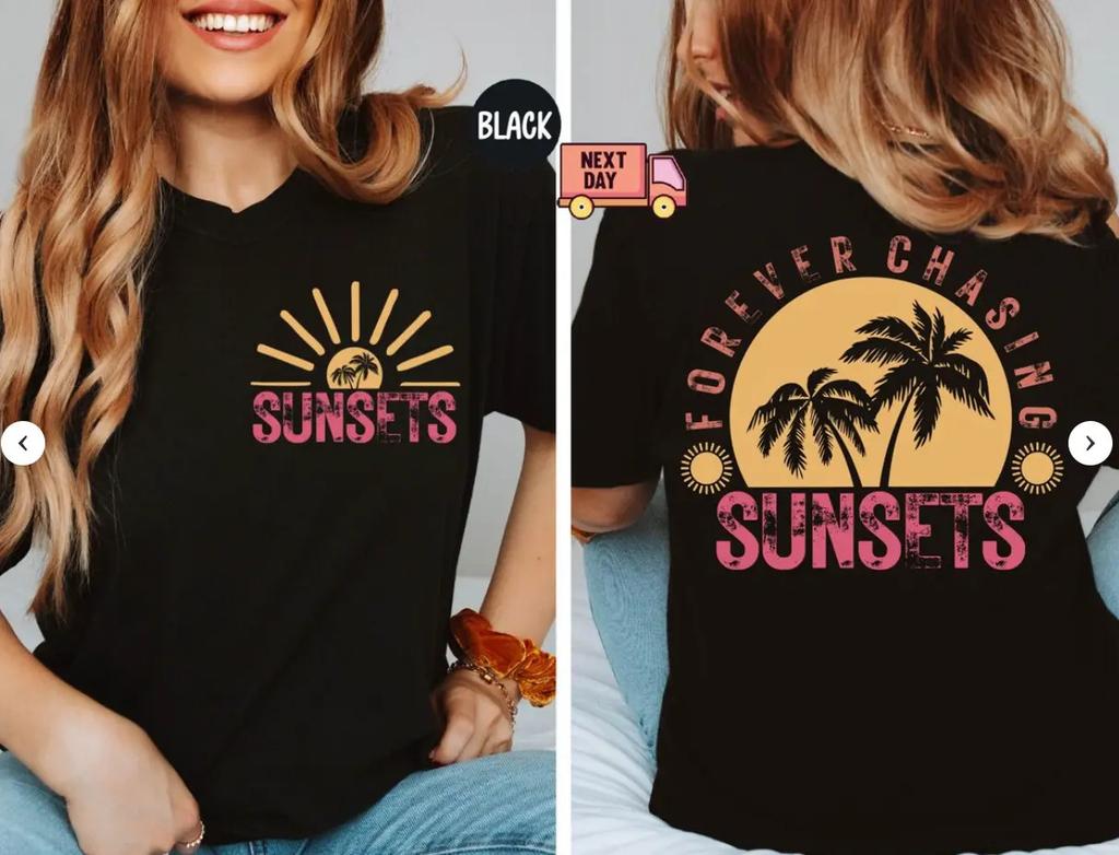 Forever Chasing Sunsets Shirt Retro Summer T-Shirt Tropical Summer Shirt