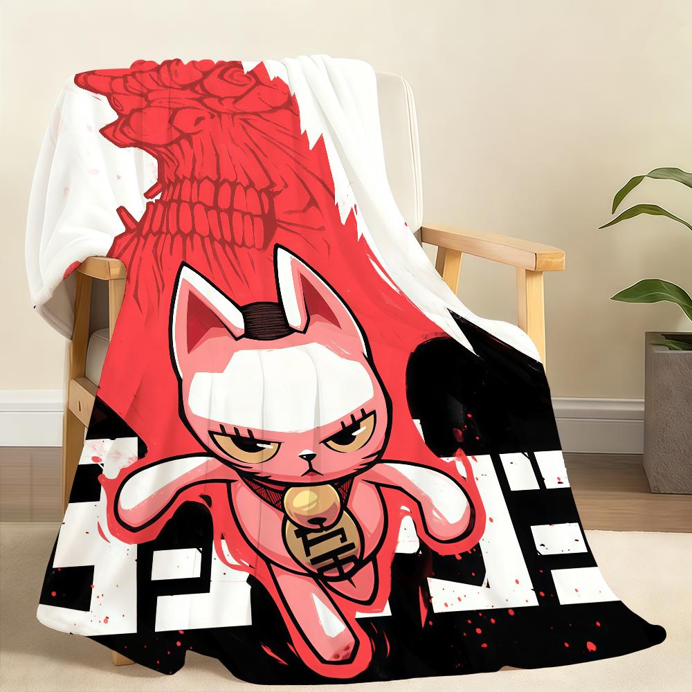 Manga anime T Turbo Oma kat Deken Zachte Plaid voor Huis Slaapkamer Bed Bank Picknick Reizen Kantoor Rust Dekendeksel Cadeau