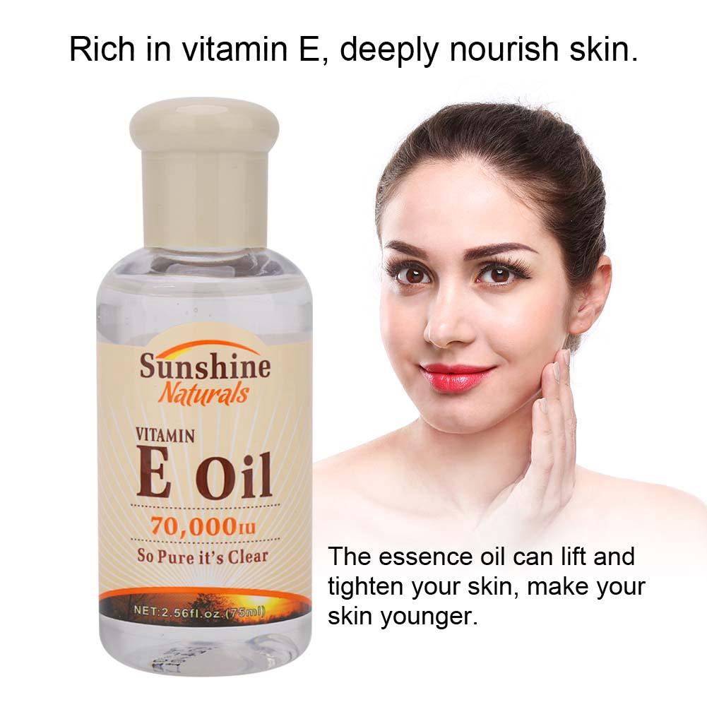 Vitamin E   Öl Aufhellend Feuchtigkeitsspendend Hautpflege Nährend (75ml Schwarze Flasche für die Nacht)
