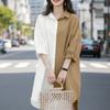 ZANZEA Women Casual Turn Down Collar Loose 3/4 Sleeve Patchwork Shirt Dress