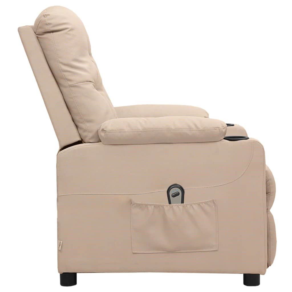 Electric Recliner Chair Cream Fabric