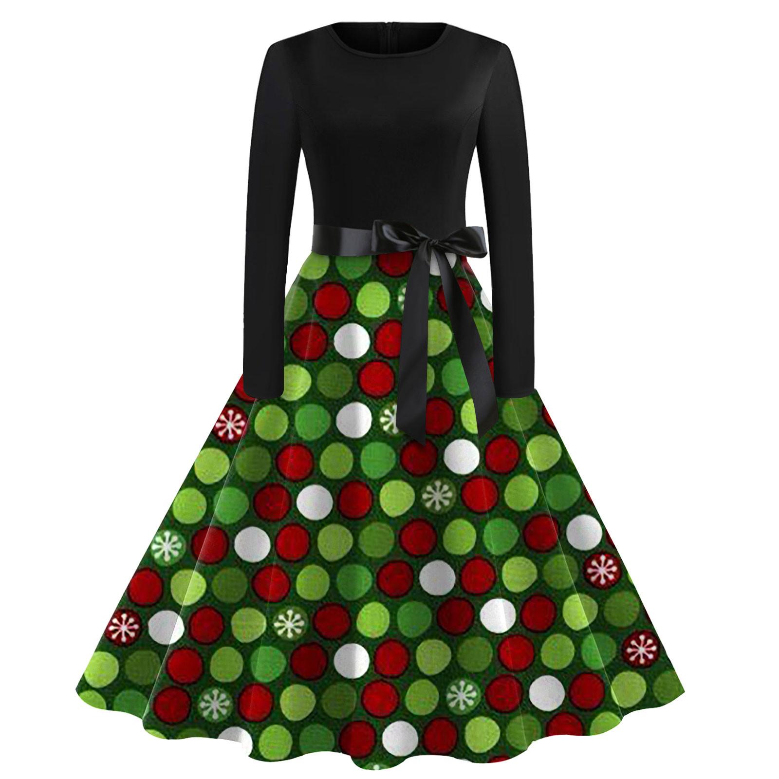 Женское винтажное классическое платье с воротником на талии и галстуком-бабочкой — фото 5