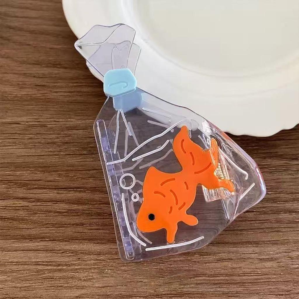 1pc Summer New Splicing Creative Personality Small Goldfish Acetate Hairpin Bag Design Shark Clip Hairpin Ponytail Hair Accessor