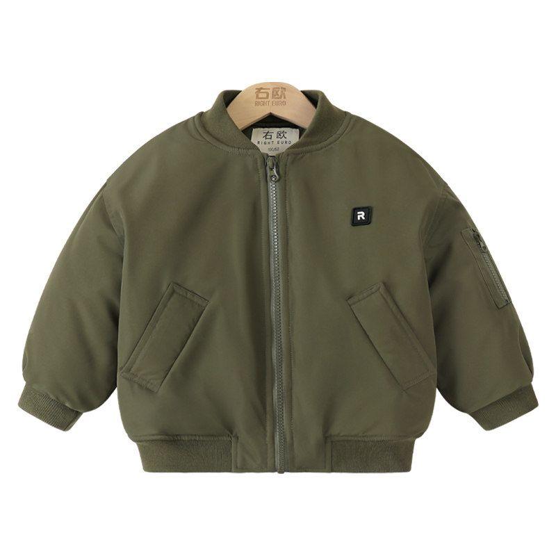 Boys' Baseball Jacket Cotton Coat Winter Clothing Thickened Warm Cotton Jacket Children's Clothing Baby Padded Trendy