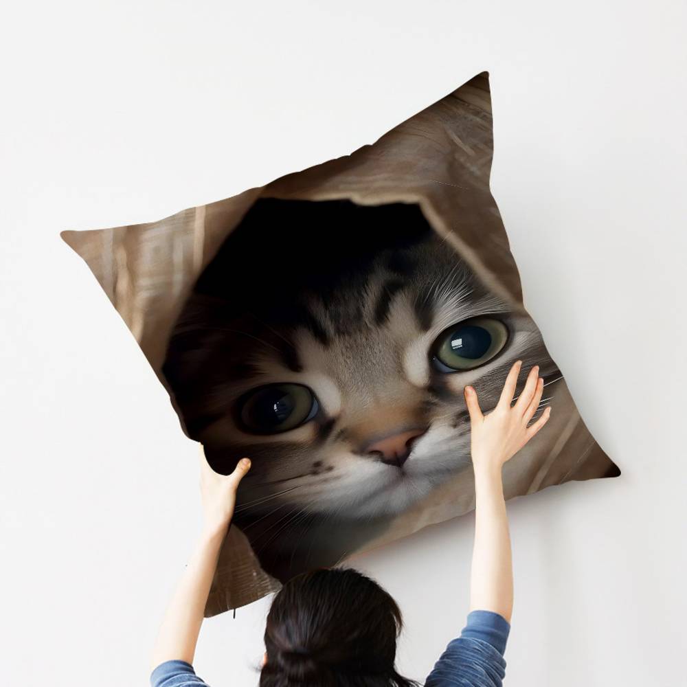 Cat Cute Kitten Stitch Lucky Dragon pillow cover sofa cushion cover home room decoration children gift
