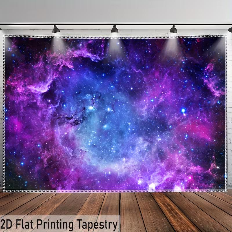 2D Vibrant Galaxy Starry Sky Tapestry 2D Print Wall Backdrop for Aesthetic Room
