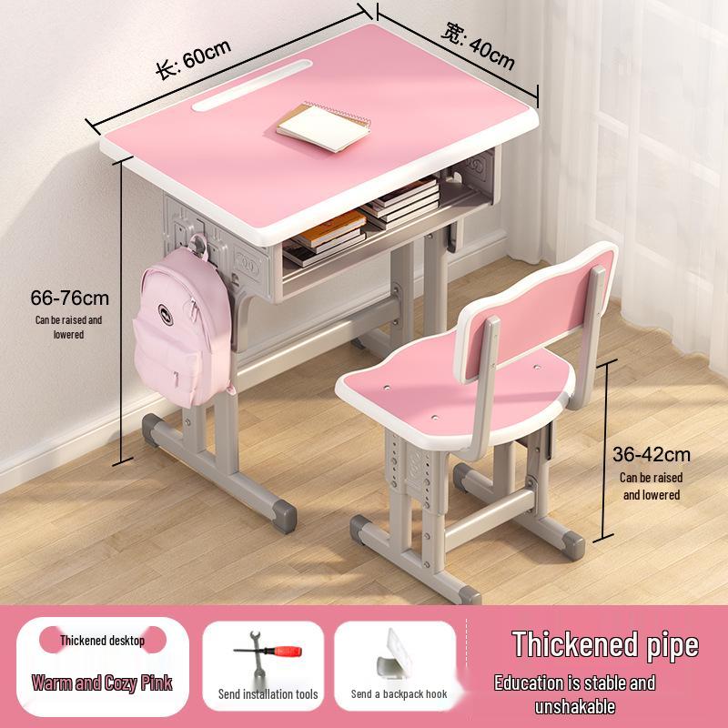 Height-Adjustable Student Desk and Chair Set for Junior and High School