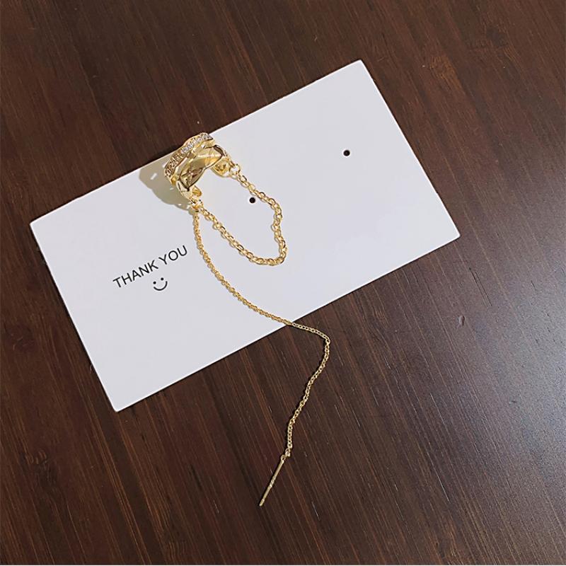 1 PC Non-Piercing Ear Cuff for Women Gold Link Tassel Earrings Hiphop Bohemian Fake Cartilage Earring Clips On