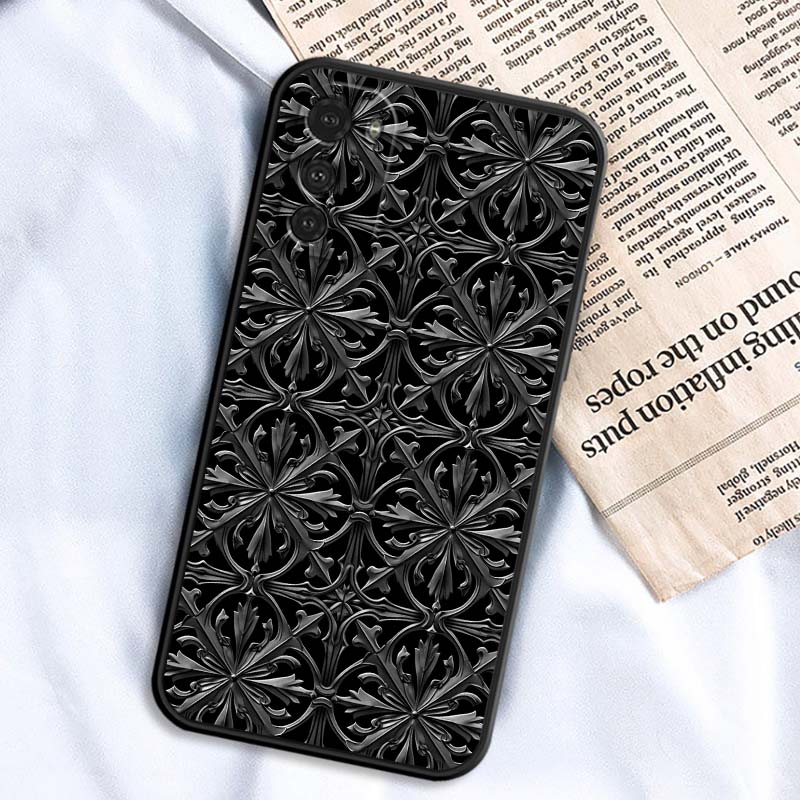 Black carved woven texture For Motorola G85 Edge 50 G24 G35 G14 G04 40 G72 G34 G G54 G13 G32 5G Black Phone Case