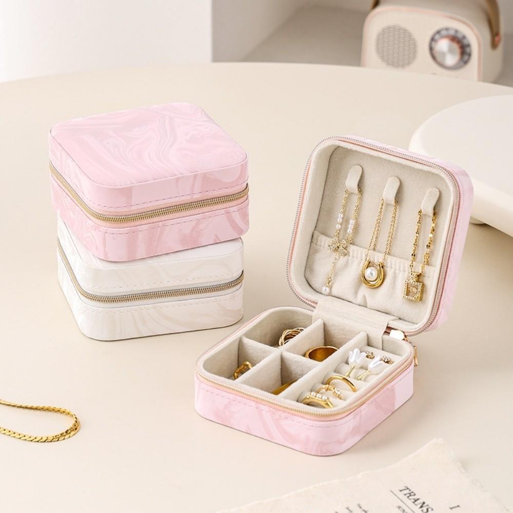 Portable Jewelry Storage Box Mini Jewelry Display Case Earrings Necklace Ring Jewelry Box  Home