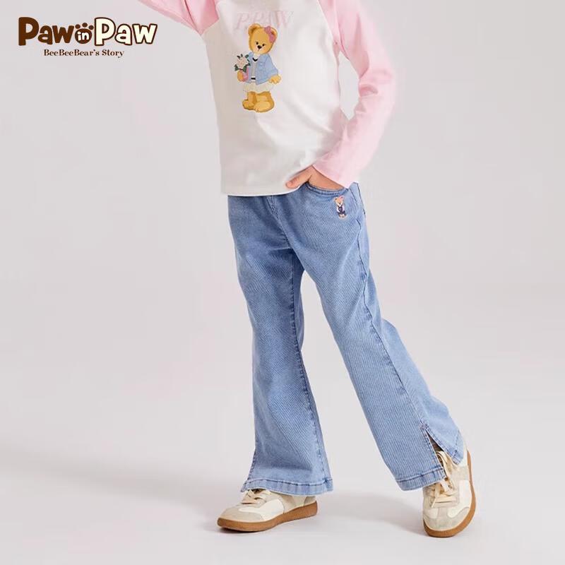 Джинсы клеш с аппликацией для девочек PawinPaw 120 cm