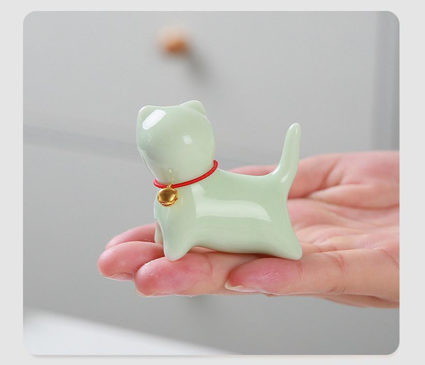 Creative Cute Modern Handicraft Ceramic Cat Figurine Garden Accessories Tea Pet Table Decor