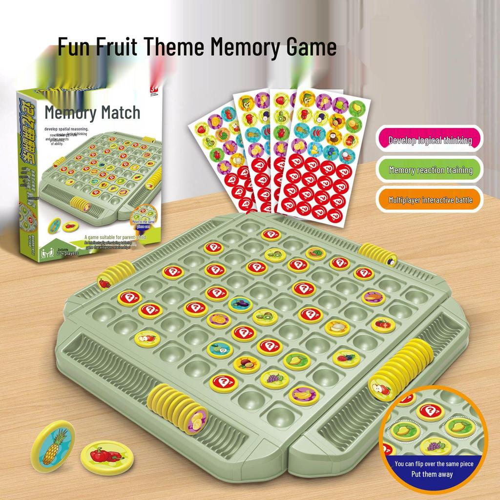 Cross-Border Memory Flip Game: Parent-Child Interactive 4-Player Educational Board Toy