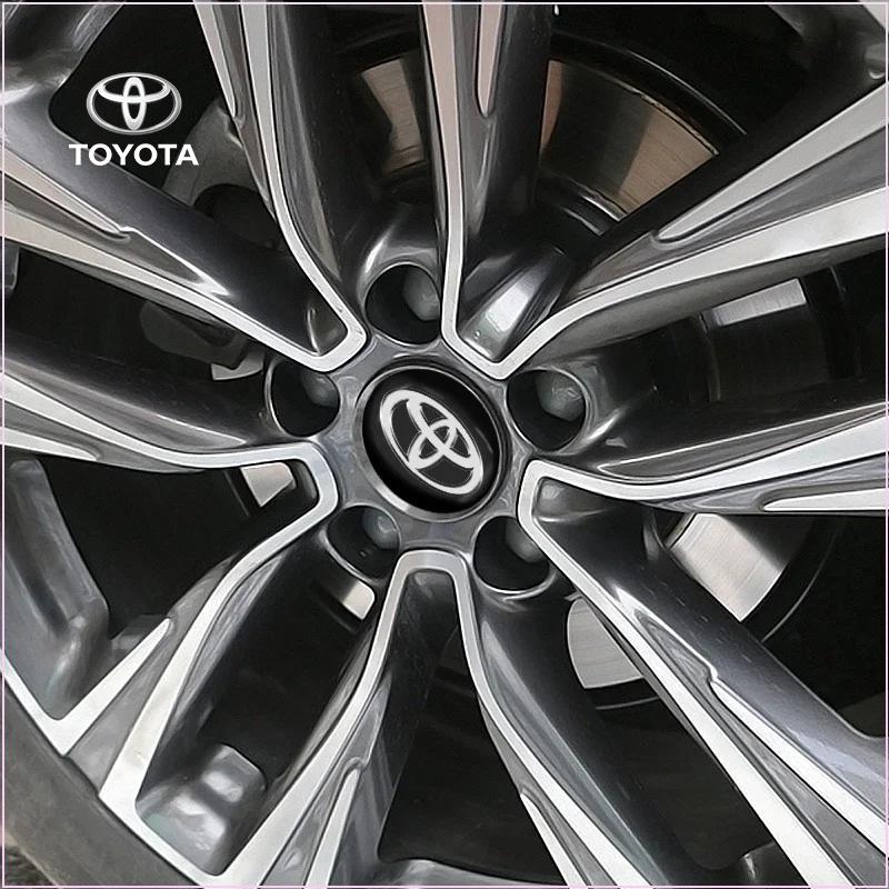 4pcs Car Wheel Center Hub Sticker 56mm Emblem Decal Wheel Sticker for Toyota C-hr Prado Rav4 Yaris Hilux Prius Avensis Corolla Camry