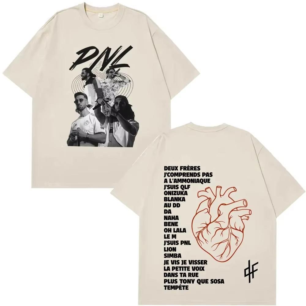 PNL Le Monde Chico Album T-shirt Duo Français Cloud Rap Unisexe Hip Hop Mode Pur Lâche Hommes et Femmes T-shirt