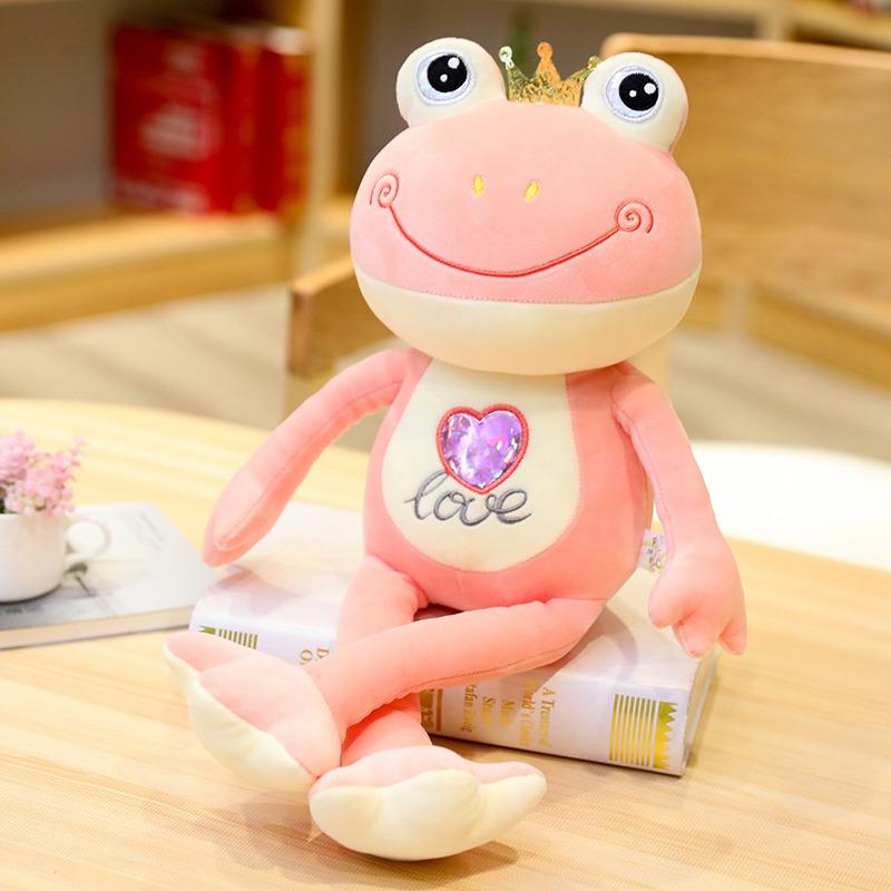 35cm-100cm Crown Frog Long Legs Plush Toy Soft Stuffed Cartoon Animal Frog Doll Baby Toys Kids Girls Birthday Gifts