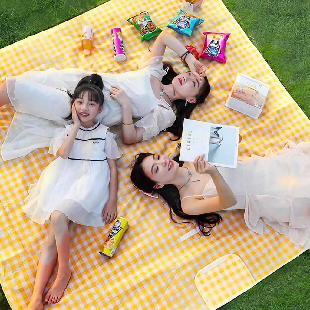 YSkrep Foldable Leisure Large 200 X 150 Moisture Checkered with Compact Easy To Sports Cherry Blossom Cold Water For 4 Outdoor Leisure Outdoor