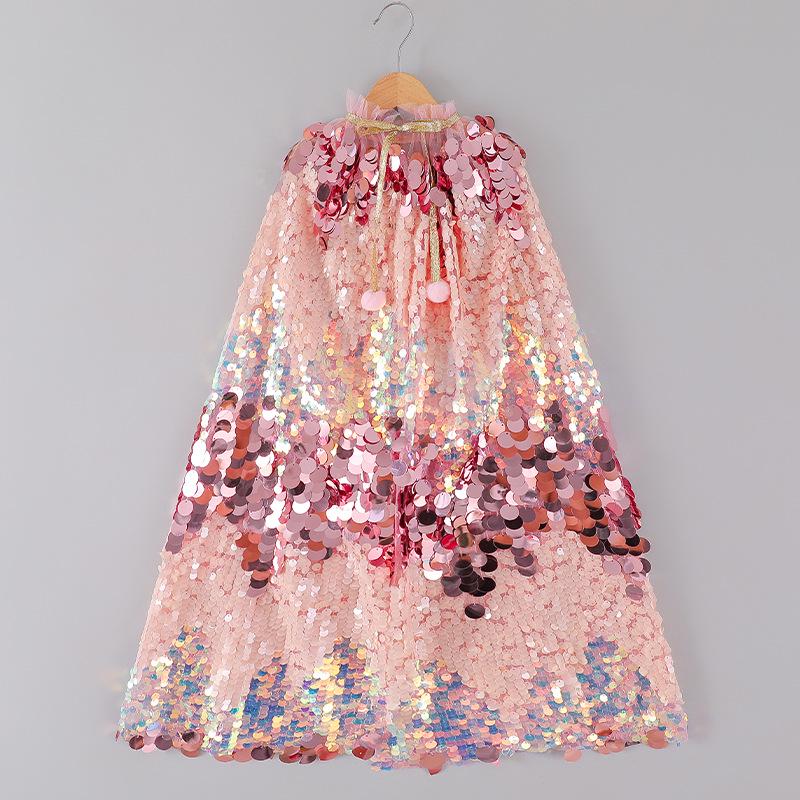 

Европейская и американская шаль принцессы-русалки с пайетками - летняя защита от солнца для девочек One Size