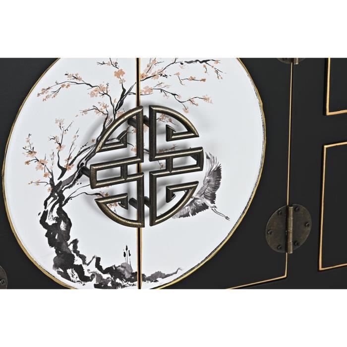 Console - Sapin - Rouge Noir Doré - Métal Blanc Bois MDF - 63 x 28 x 83 cm