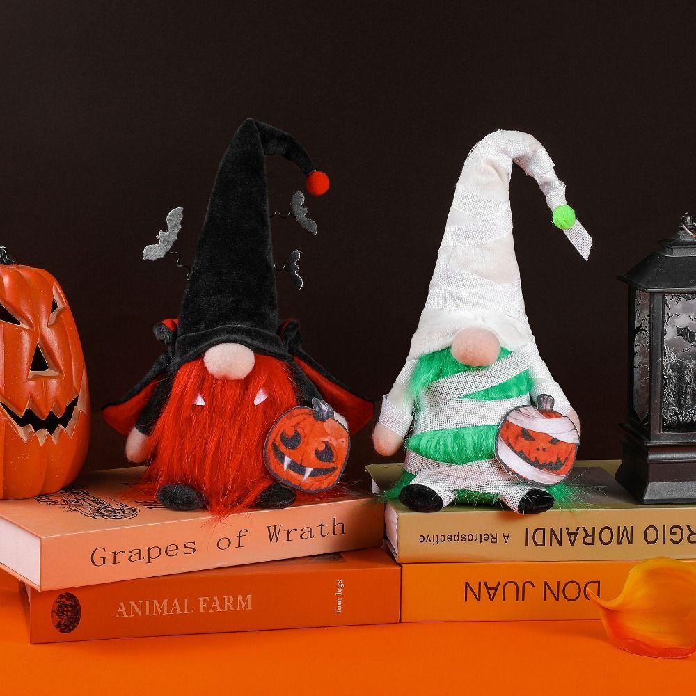 

Haunted Halloween Gnome Ornament Well-designed Pumpkin Gnome Figurine Faceless Old Man Garden style A