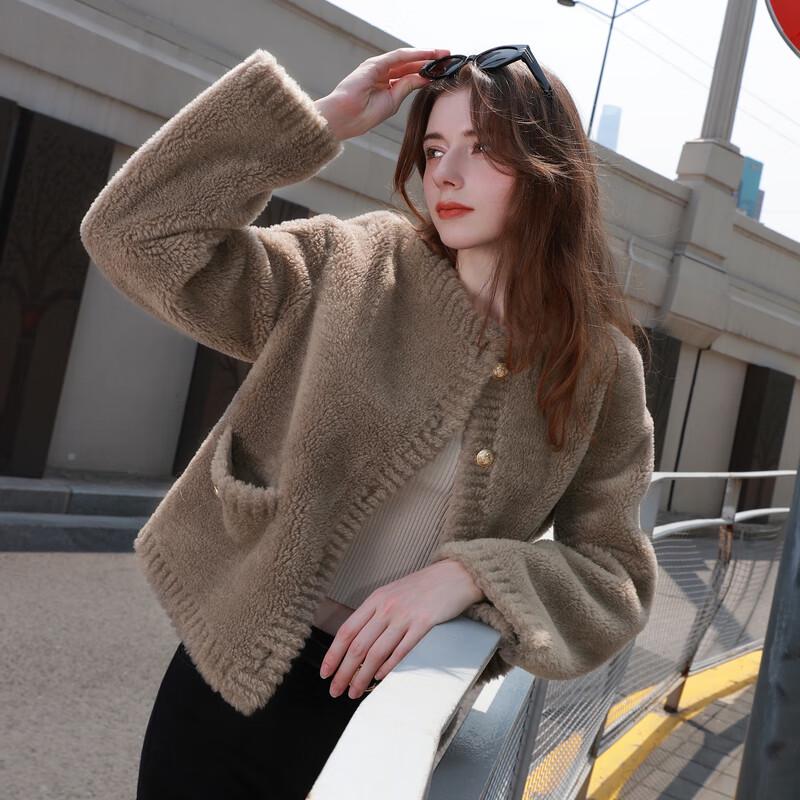 

Sancai Женское 2024 Зимнее Шикарное Шерстяное Короткое Пальто