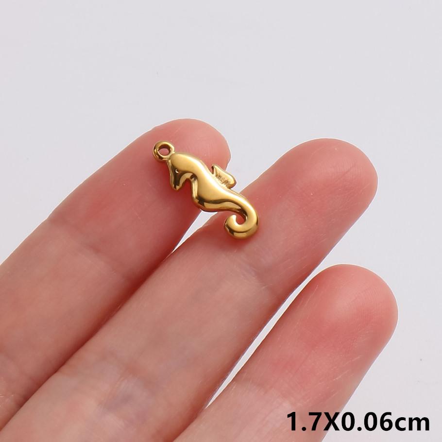 5pcs/Lot Gold Color Exquisite Sea Animal Charm Shell Tortoise Stainless Steel Pendants For Jewelry Making Supplies Beach Pendant