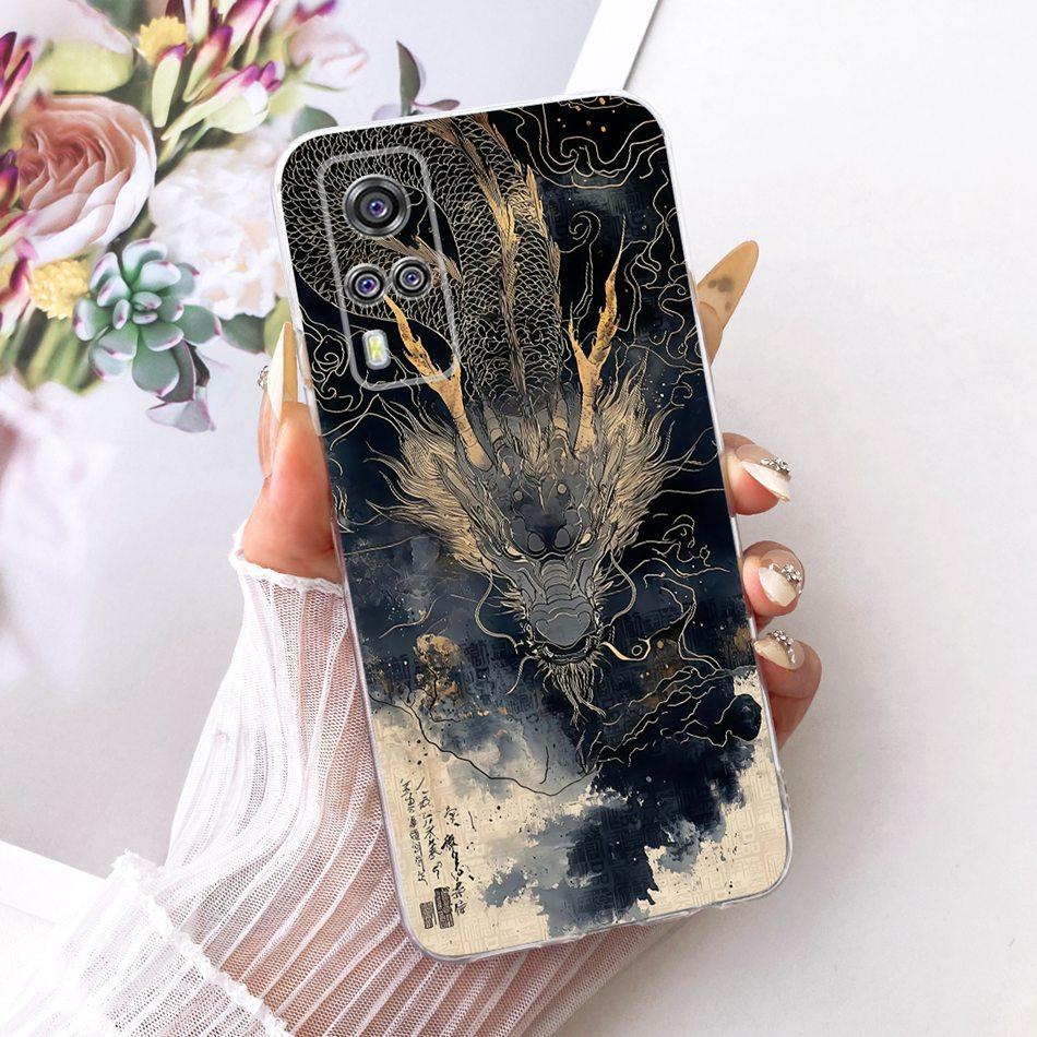 For Vivo Y51 V2030 V2031 Y51A Y31 Y33 Y53s 4G Cool Dragon Tiger Pattern Phone Case For Vivo Y51 2020 Soft Silicone TPU Cases