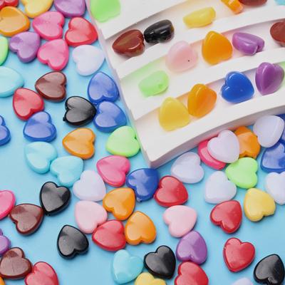 Perline a Cuore Piatto di Alta Qualità Colore Caramella Per Creazione di Gioielli Accessori Fai da Te Artigianali Perline Sfuse 300pz Forniture Acriliche Fatte a Mano