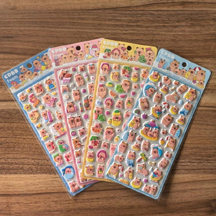 Reusing Tiny Sticker for Phone Case Notebook Handcraft Cute Puffier Sticker for Kids, 3D Design Sticker for Boys Girls