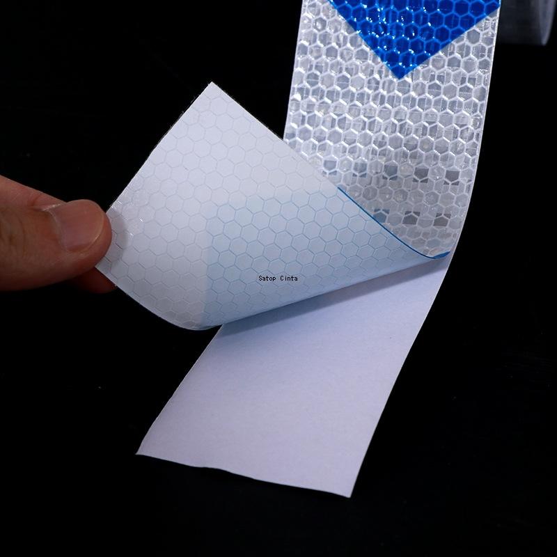Arrow Reflective Stickers Blue-White 2inch*16FT Safety Tapes Self-Adhesive Conspicuity Warning Strips Reflectors Film For Trucks