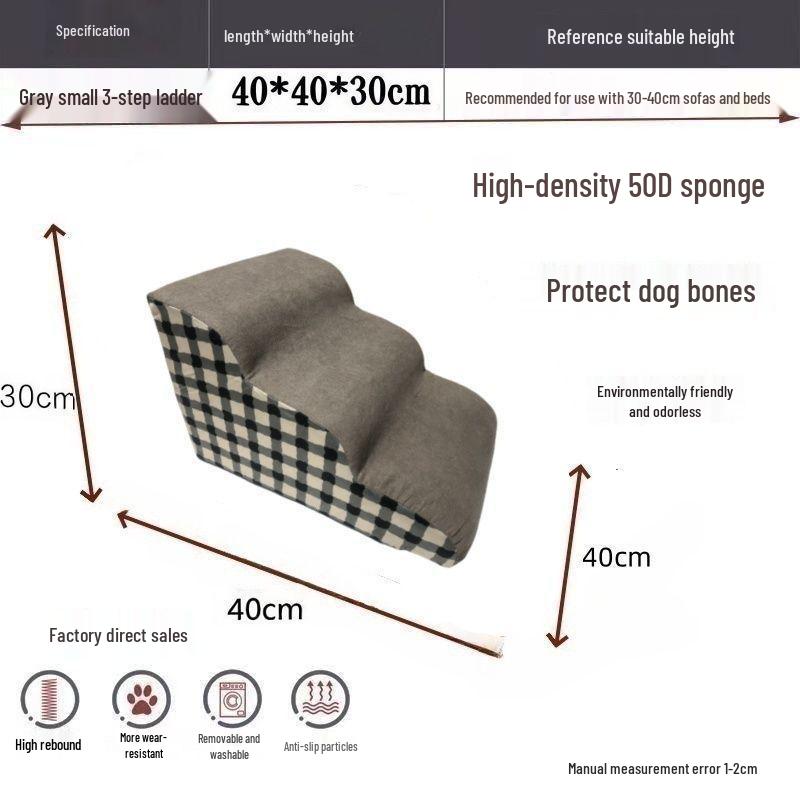 Pet Climbing Ladder: Removable, Washable Dog Bed Stairs for Teddy