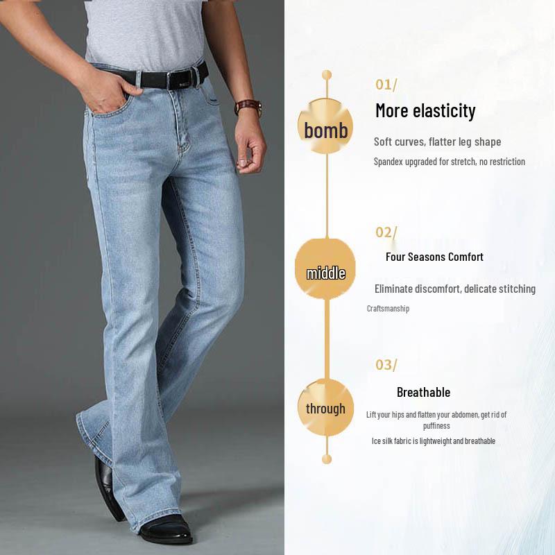 Damskie Jeansy Dzwony z Wysokim Stanem, Elastyczne, Szerokie Nogawki