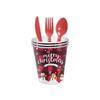 Christmas Disposable Party Set: Cutlery, Plates, Tablecloth, Napkins, and Decorations