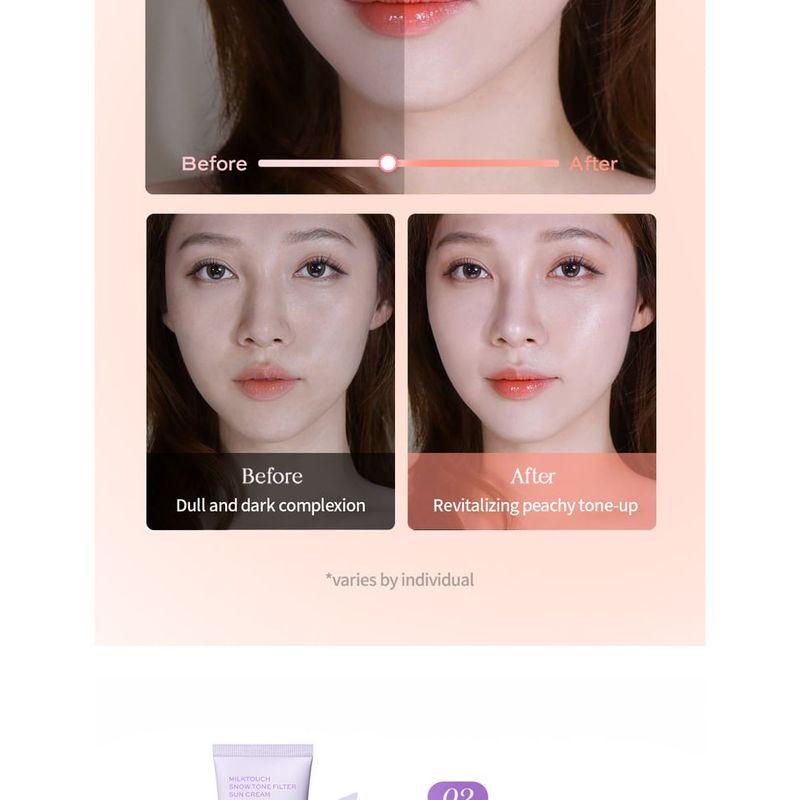 Milk Touch - Snow Tone Filter Sun Cream - 3 Colors