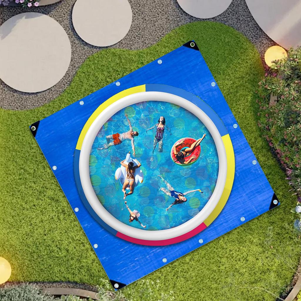 Poolunterlage Poolplane Wasserdicht Regenschutz Staubschutz Unter Pool Bodenauskleidung Unterlage Schwimmbadmatte Schwerlast Doppelseitige Linie