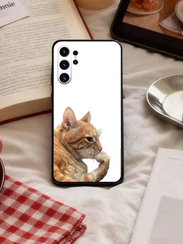 

Goofy Cool Cats Big eyes Phone Case For Samsung S26,S25,S24,S23,S22,S30,S21,Ultra,Plus,FE 5G Black Soft Cover Samsung S24fe