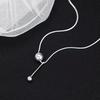 2025 Women's Wish-Granting Clavicle Necklace: Sterling Silver-Plated Snake Chain with Small Ball Accent