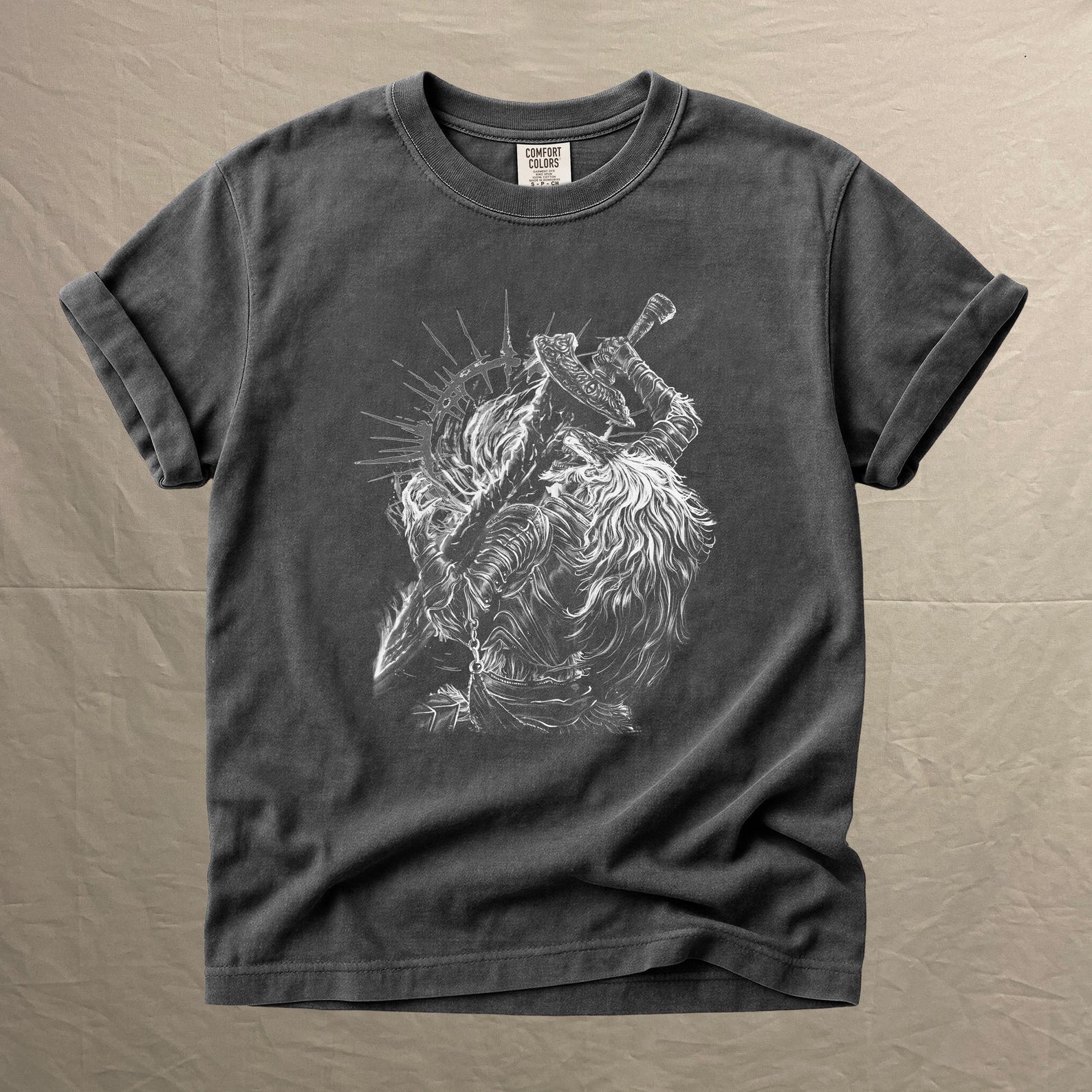 Comfort Colors Maliketh Vintage T-Shirt, Soulsborne Merch, Unisex Gamer Apparel M