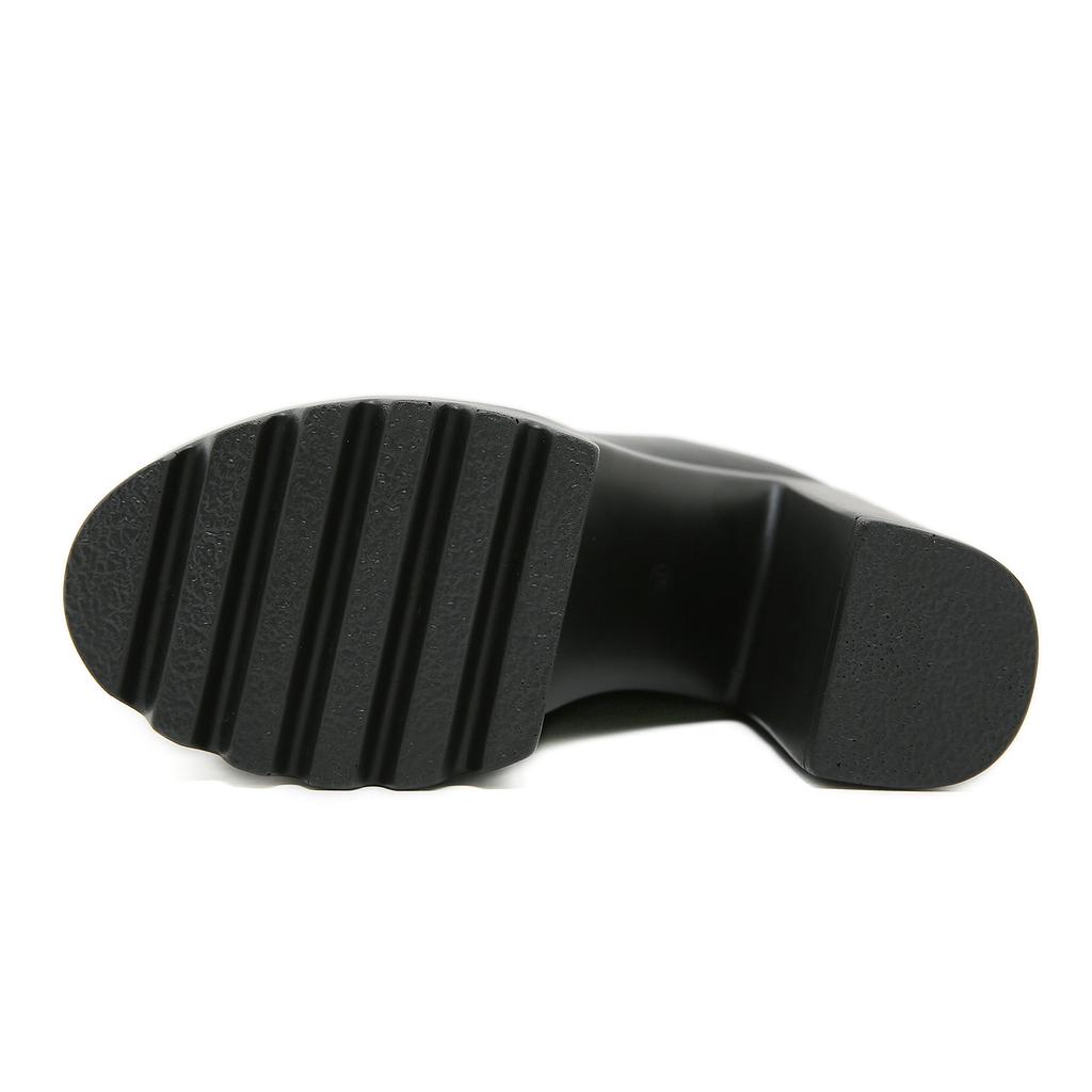 Autumn Platform Ruched Boots High Heels Back Zipper Black Short Boots For Women Increased Waterproof Nightclub Shoes