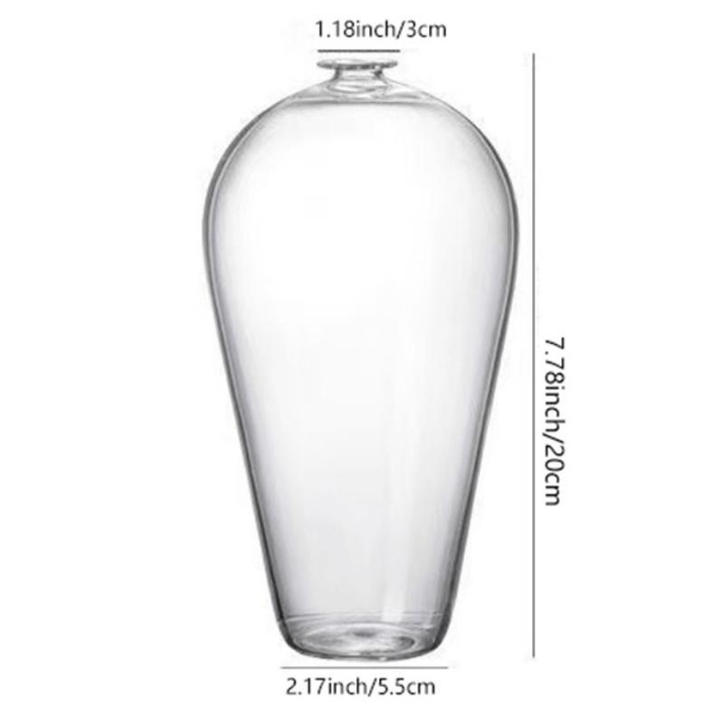 Contemporary Glass Bud Vases Zen Home Decor Transparent Cylinder Shaped Vase for One-Branch Ikebana Arrangements Tabletop Center