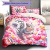 Colorful Squirrel Pattern Bedding Home Decoration Birthday Gift (1 * Duvet Cover + 2 * Pillowcase, Without Core)