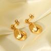 Gold Color Stainless Steel Waterdrop Earrings For Women Big Hiphop Drop Stud