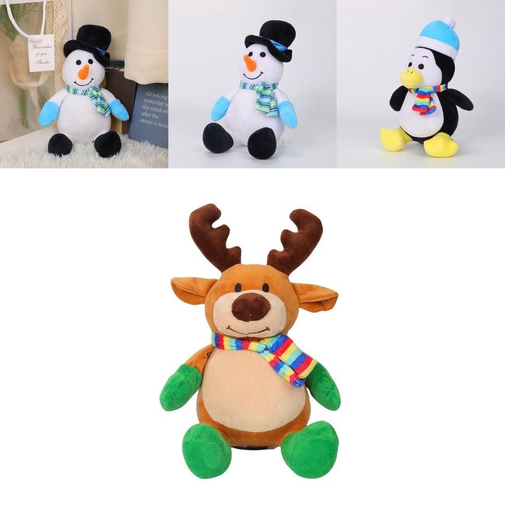Christmas Santa Claus Plush Toy Cute Reindeer Stuffed Animal Holiday Gift 21cm