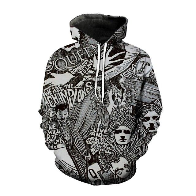 Buy Queen 3d Print Hoodies Rock Band Sweatshirt Men Women Fashion