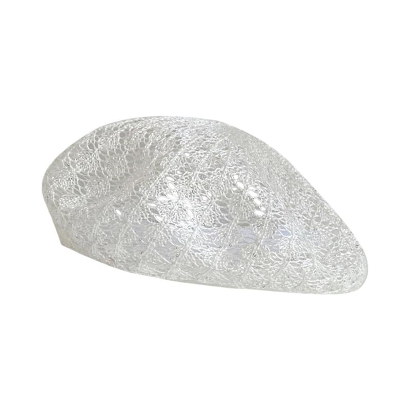Elegant Hollow Out Knitted Beret Cap Stylish Pumpkin Shape For Ladies Daily Wear